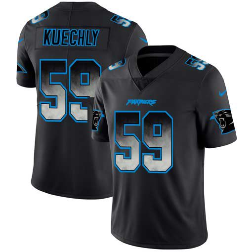 Men Carolina Panthers 59 Kuechly Nike Teams Black Smoke Fashion Limited NFL Jerseys